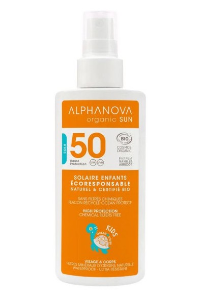 Alphanova Sun SPF 50 Spray Solaire Enfants Bio 125g